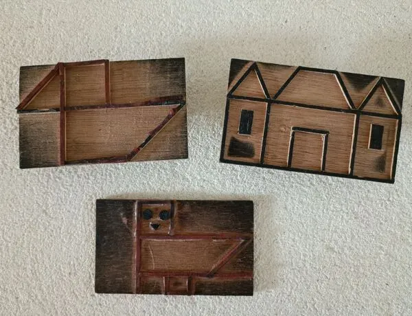 Illustration numéro 3 du produit 3 tampons vintage en bois