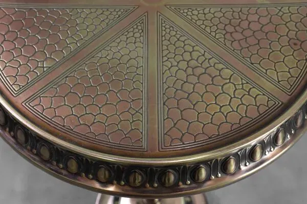 Illustration numéro 3 du produit Table d'appoint Art Déco par Daalderop en cuivre rouge et jaune, Pays-Bas