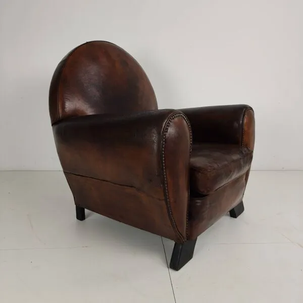 Illustration numéro 3 du produit Fauteuil Club Art Déco en Cuir pour Homme