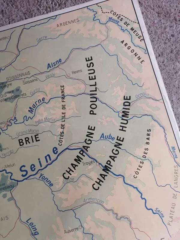 Illustration numéro 3 du produit Carte scolaire vintage mdi FRANCE Normandie Bassin Parisien