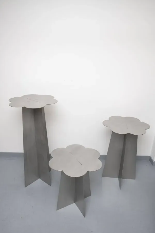 Illustration numéro 3 du produit 3 tables fleurs en acier inoxydable