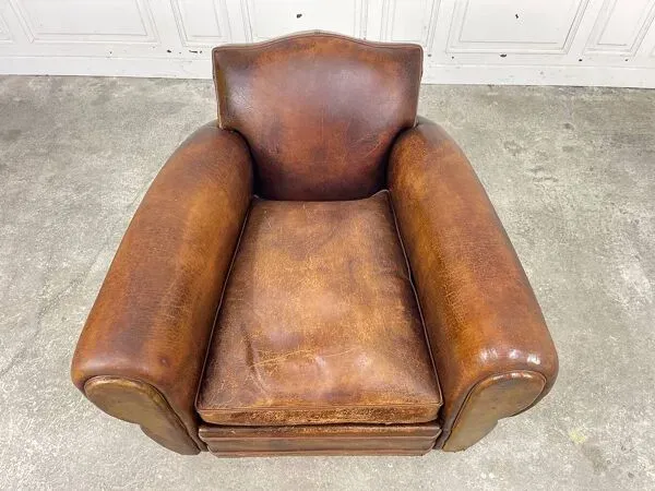 Illustration numéro 3 du produit Fauteuil club en cuir 1950