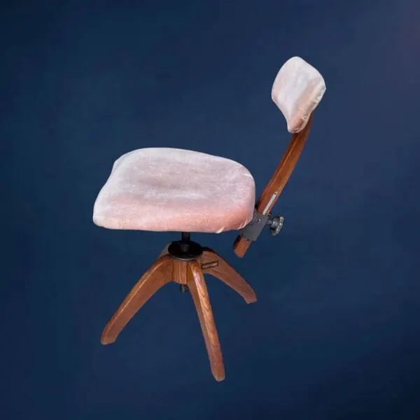 Illustration numéro 3 du produit Chaise de bureau suédoise réglable Åtvidabergs en bois et métal – années 30-40