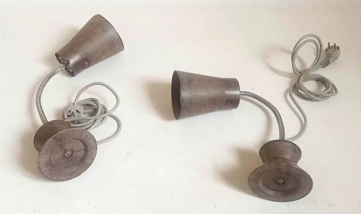 Illustration numéro 3 du produit Paire de lampes articulées industrielles Armelec Années 50