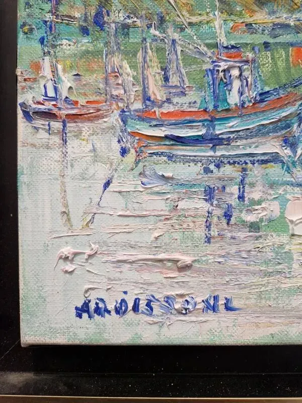 Illustration numéro 3 du produit Yolande Ardissone (1927-2024) - Huile sur toile - Phare de Doëlan, Bretagne