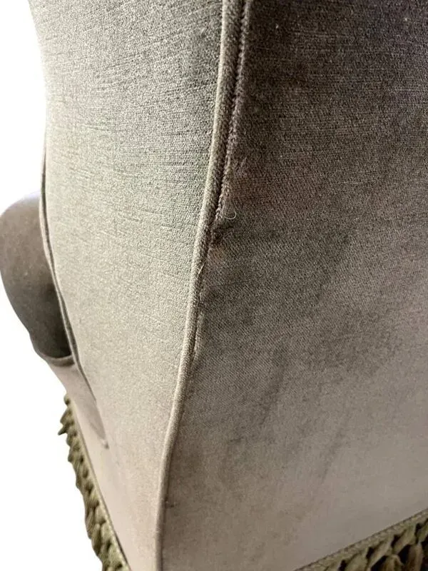 Illustration numéro 3 du produit Fauteuil club vintage vert à franges