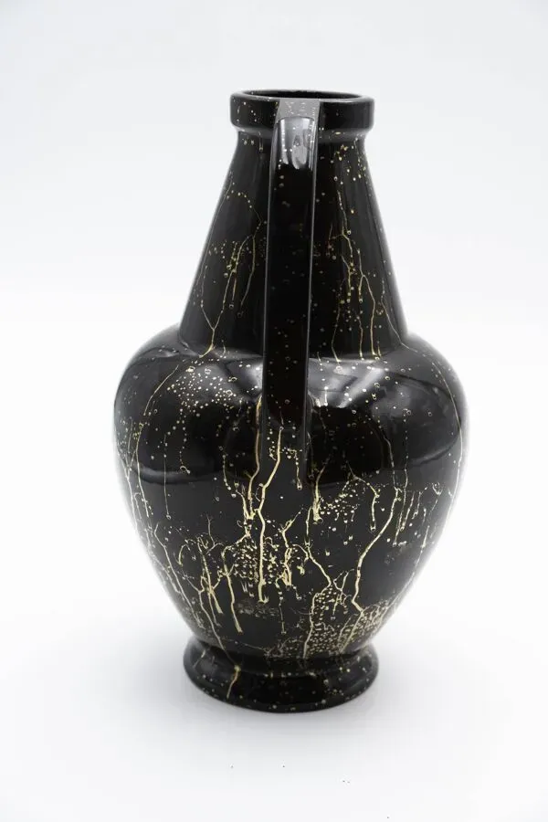 Illustration numéro 3 du produit Vase art déco noir et or Lucien Brisdoux