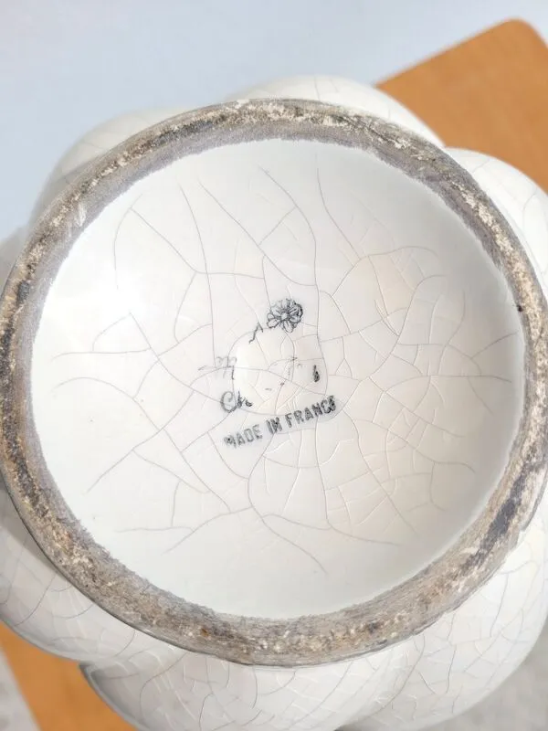 Illustration numéro 3 du produit Vase vintage en céramique craquelée Faïencerie de Charolles