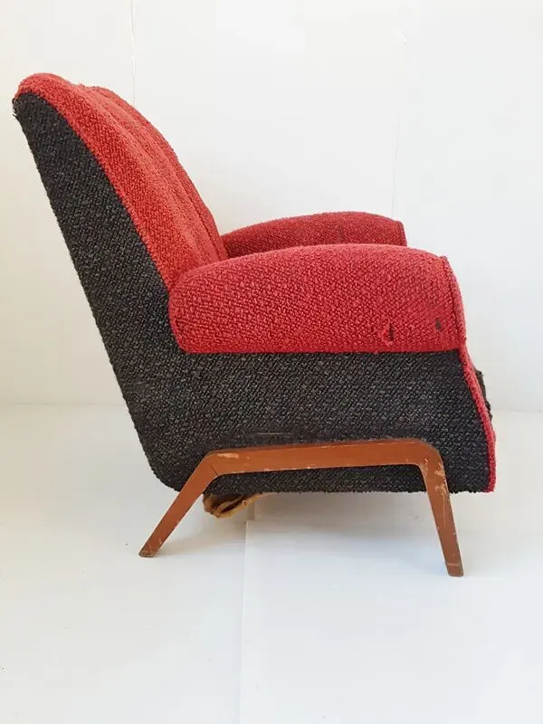 Illustration numéro 3 du produit Fauteuil club en laine 1950