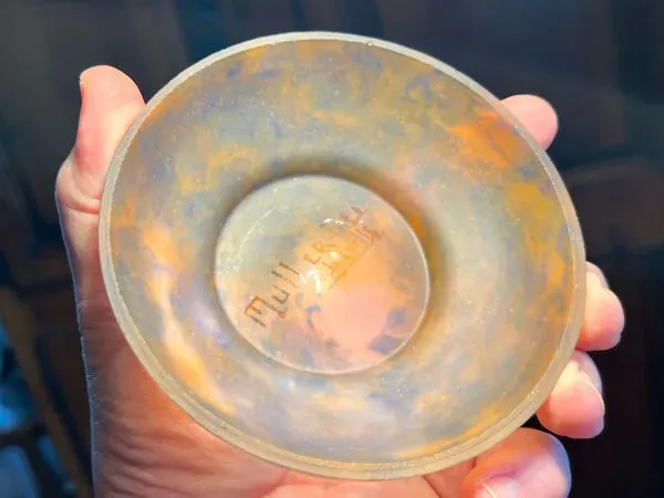 Illustration numéro 3 du produit Petite coupe en pâte de verre Muller Frères Lunéville, en verre multic