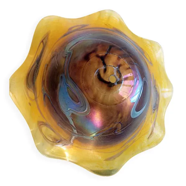 Illustration numéro 3 du produit Grand Abat-jour vintage en verre soufflé style Biot