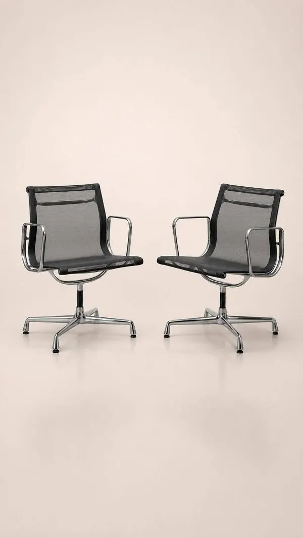 Illustration numéro 3 du produit 2 chaises de bureau Vitra Charles & Ray Eames EA 103 Aluminium