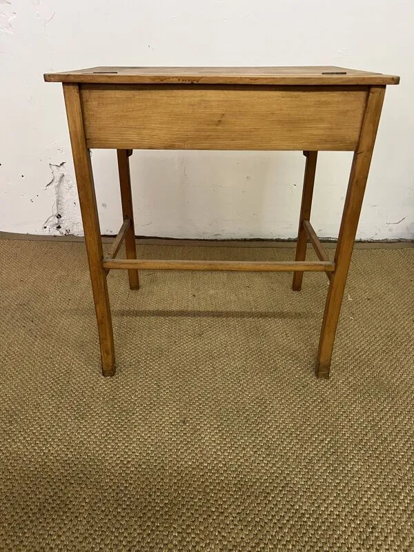 Illustration numéro 3 du produit Rare Ancien Pupitre écolier Art avec encrier