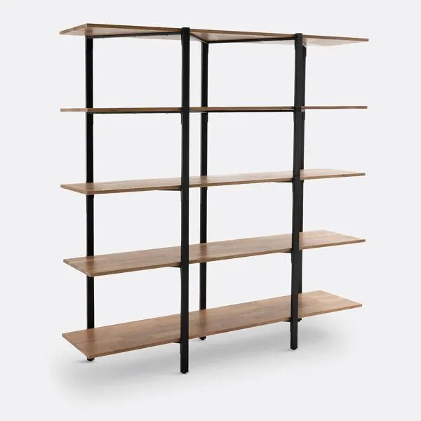 Illustration numéro 3 du produit Bibliothèque HIBA - La Redoute Intérieurs - Chêne massif & acier noir