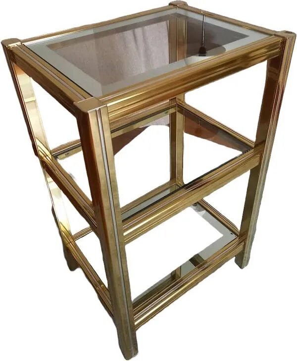 Illustration numéro 3 du produit Petite desserte/ bout de canapé, style Hollywood regency