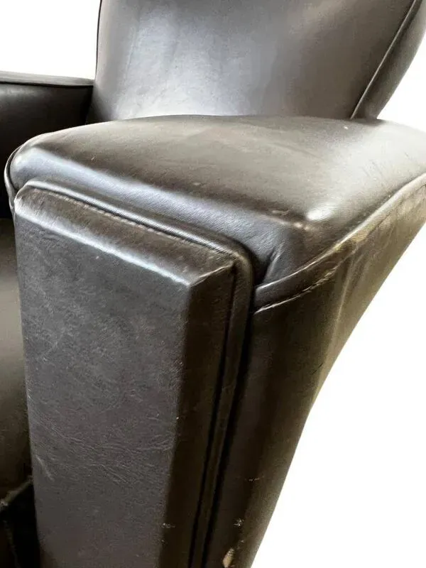 Illustration numéro 3 du produit Fauteuil Art déco vintage en cuir