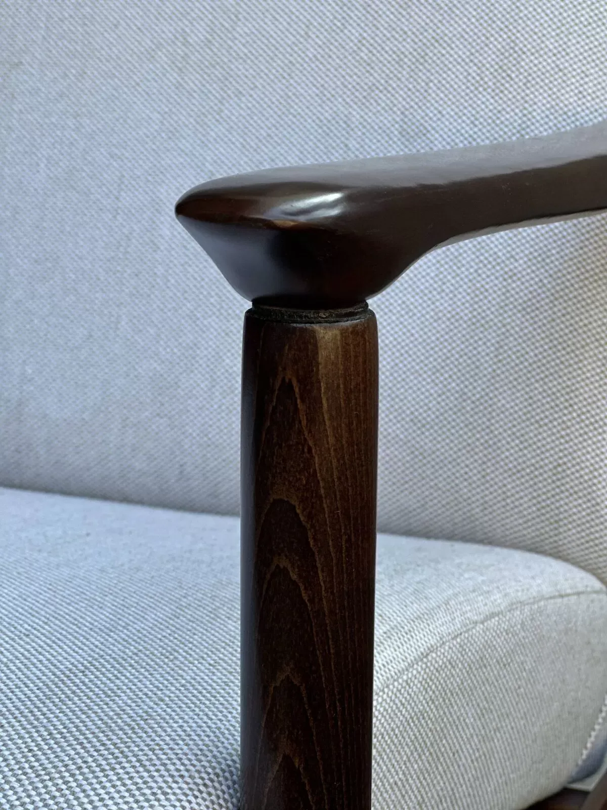 Illustration numéro 3 du produit Fauteuils Mid Century en Lin Beige, par Edmund Homa, 1960s, Set de deux