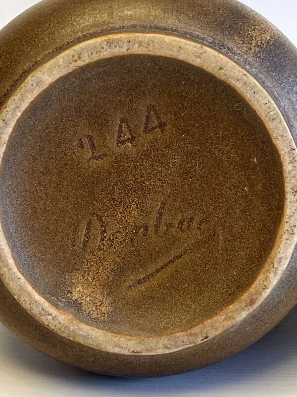 Illustration numéro 3 du produit Paire de vases vintage Denbac modèle 244 en céramique française émaillée