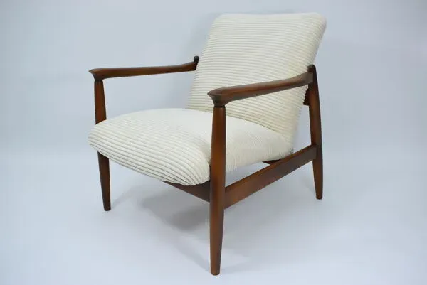 Illustration numéro 3 du produit Fauteuil vintage entièrement restauré designer E.Homa, années 60, Cordon beige