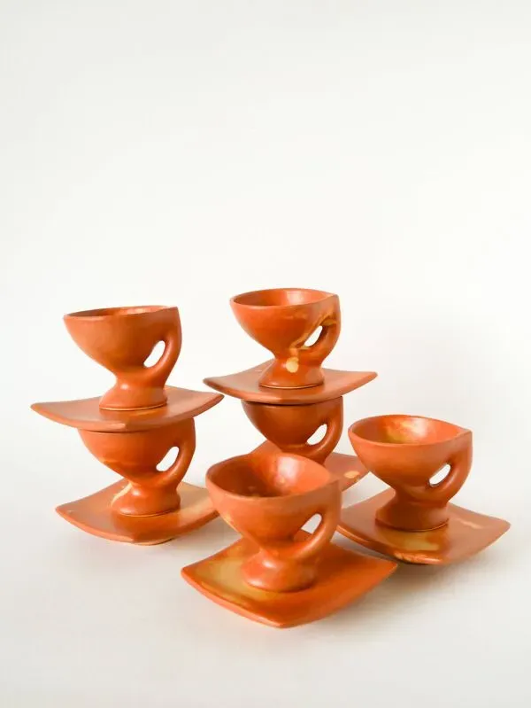 Illustration numéro 3 du produit service à café en grès, Forme Libre, Vallauris, 1970