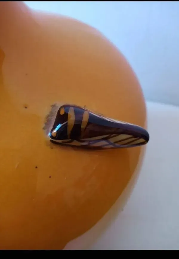 Illustration numéro 3 du produit Vase Artisanat Vintage 'Scène de Campagne' - Émail Jaune Ocre Brillant