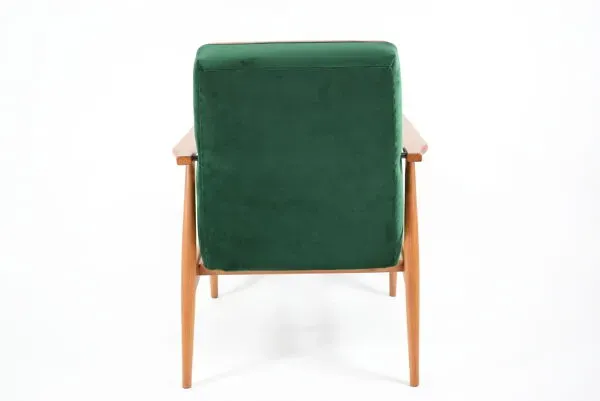 Illustration numéro 3 du produit Fauteuil vintage années 1970 velours bouteille verte