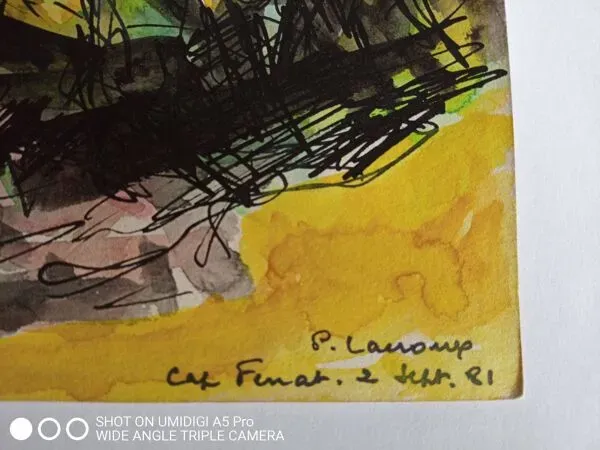 Illustration numéro 3 du produit Pierre Lacroux (1909- 1993) Gouache sur papier 24 x 32 cm -Cap-Ferrat (320)