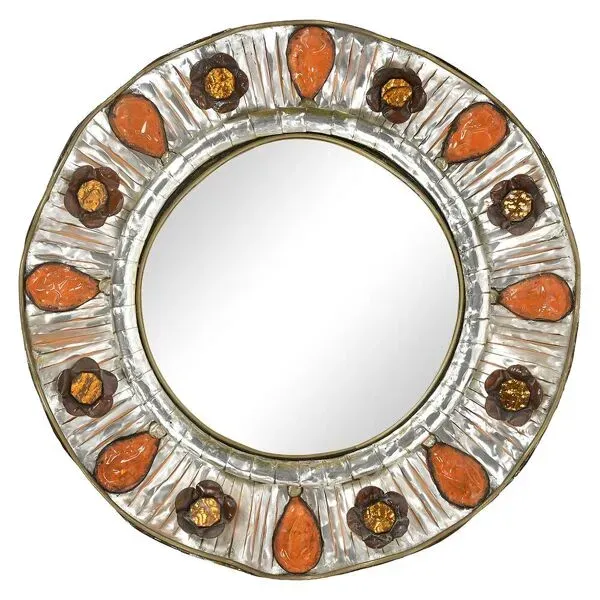 Illustration numéro 3 du produit Miroir mural signé Fiterman des années 1970