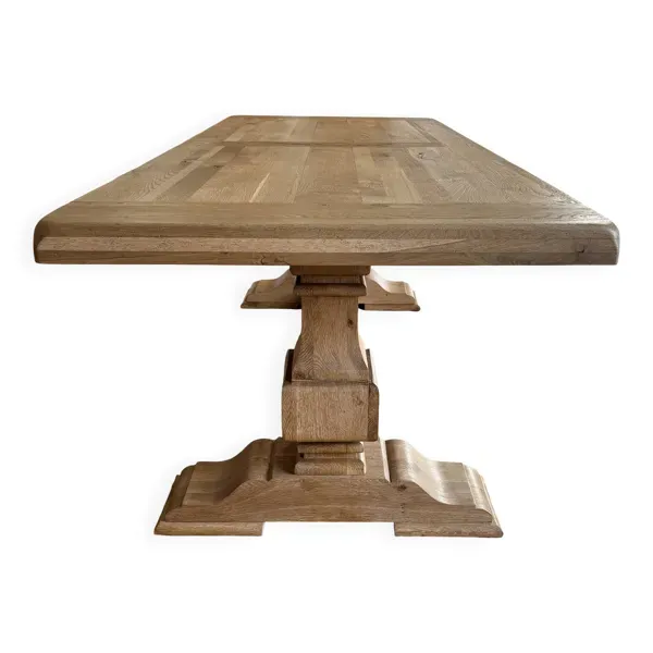 Illustration numéro 3 du produit Table de ferme / monastère ancienne en chêne massif - 220 cm x 90 cm