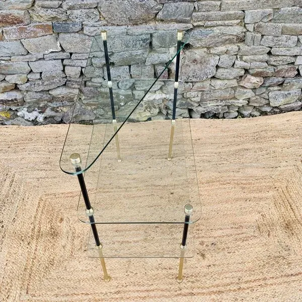 Illustration numéro 3 du produit Étagère en verre vintage des années 50/60