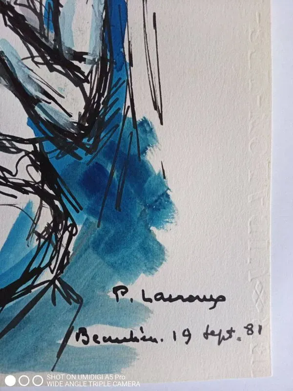 Illustration numéro 3 du produit Gouache sur papier, signée Pierre Lacroux (1909- 1993) datée 81