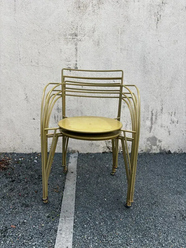 Illustration numéro 3 du produit 3 chaises « lune d'argent » par Pascal Mourgue pour Fermob, 1985