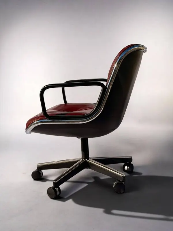 Illustration numéro 3 du produit Fauteuil Bureau Pollock Cuir Bordeaux - Knoll International
