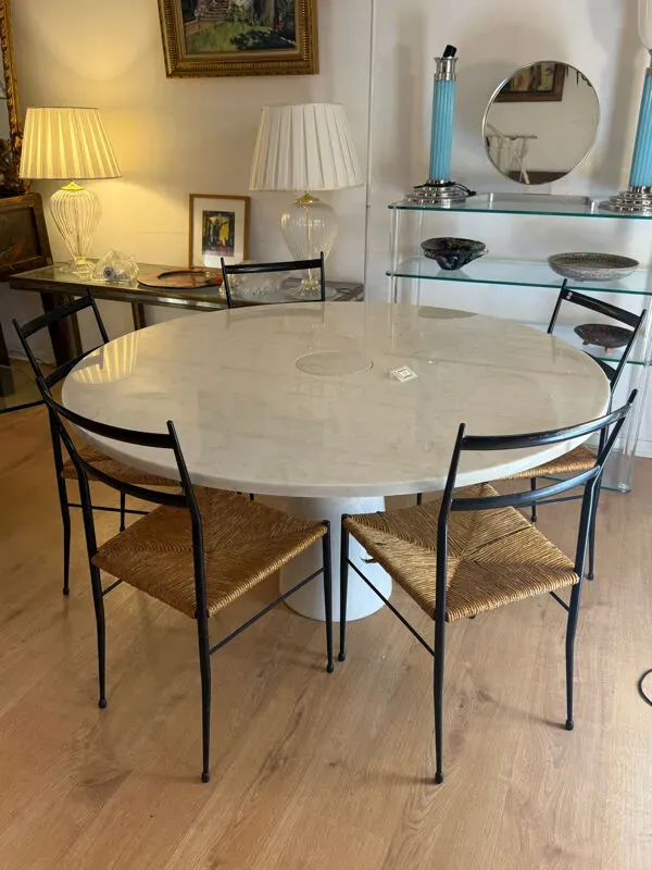 Illustration numéro 3 du produit Table Eros en Marbre Blanc par Angelo Mangiarotti pour Skipper, 1990s