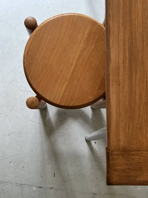 Illustration numéro 3 du produit Table à manger / bureau dlg Tolix 55 en métal et bois, design 1950