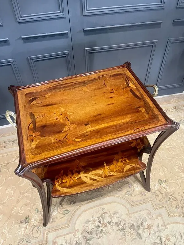 Illustration numéro 3 du produit Table à thé aux orchidées louis majorelle modèle olga art nouveau 1900