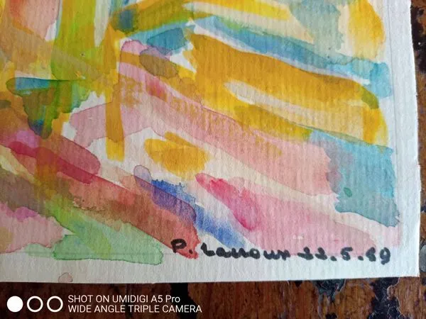 Illustration numéro 3 du produit Gouache sur papier de 1989, Pierre Lacroux (1909- 1993)