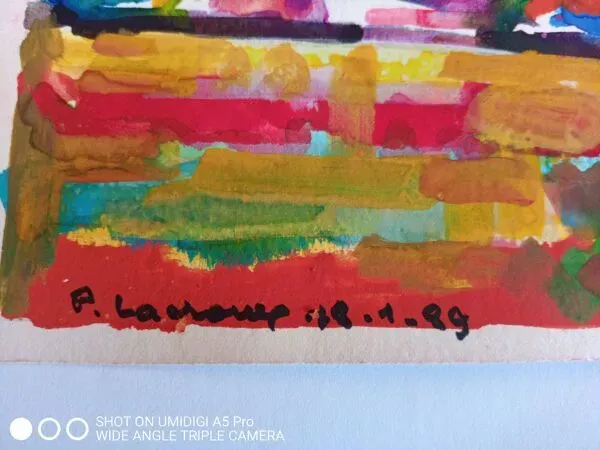 Illustration numéro 3 du produit pierre Lacroux (1909- 1993) Gouache sur papier 24 x 32 cm - datée 1989