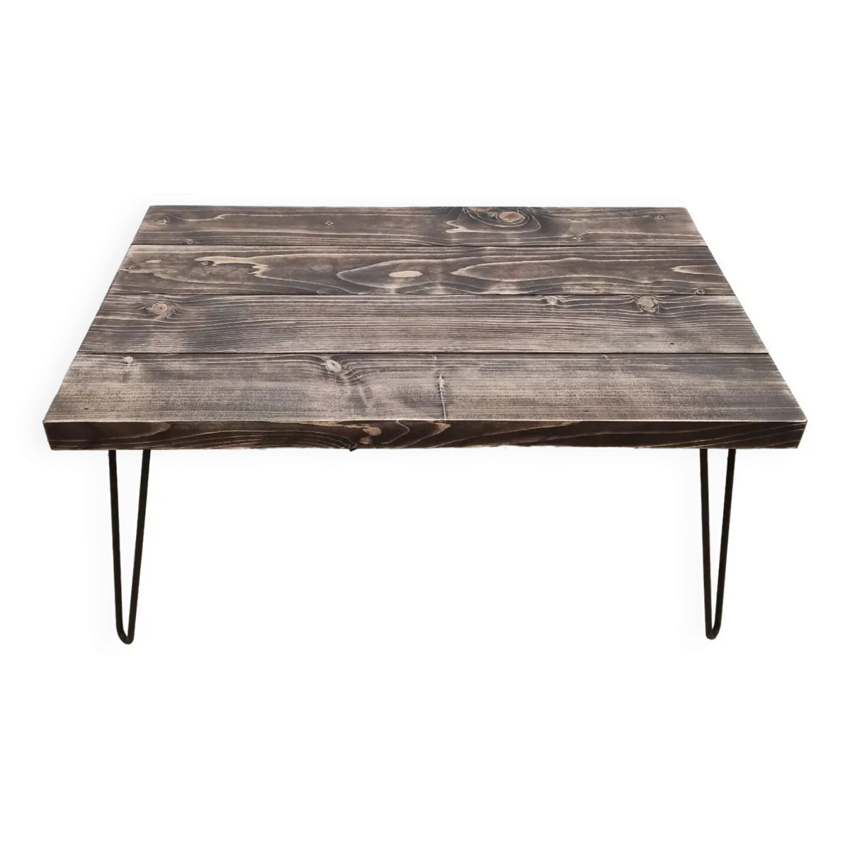 Illustration numéro 3 du produit Table basse rustique sur pieds épingles