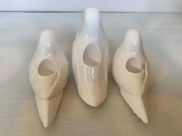 Illustration numéro 3 du produit Trio de bougeoirs colombes oiseaux