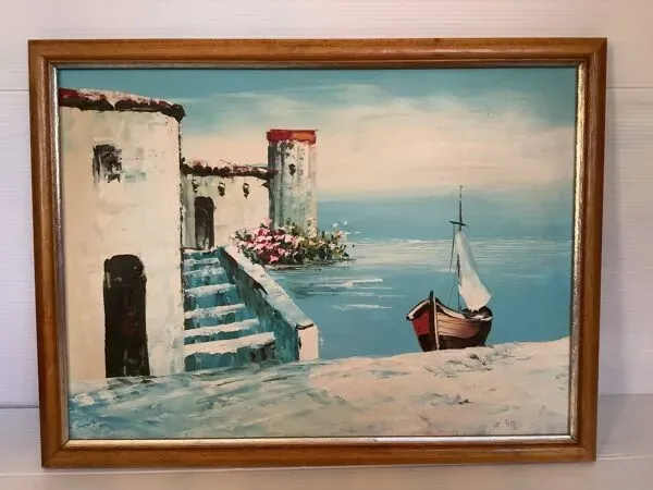 Illustration numéro 3 du produit Tableau paysage de bord de mer huile sur panneau