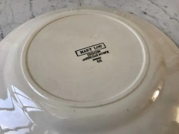 Illustration numéro 3 du produit Plat rond Digoin Sarreguemines modèle ''Mary-Lou'' années 30