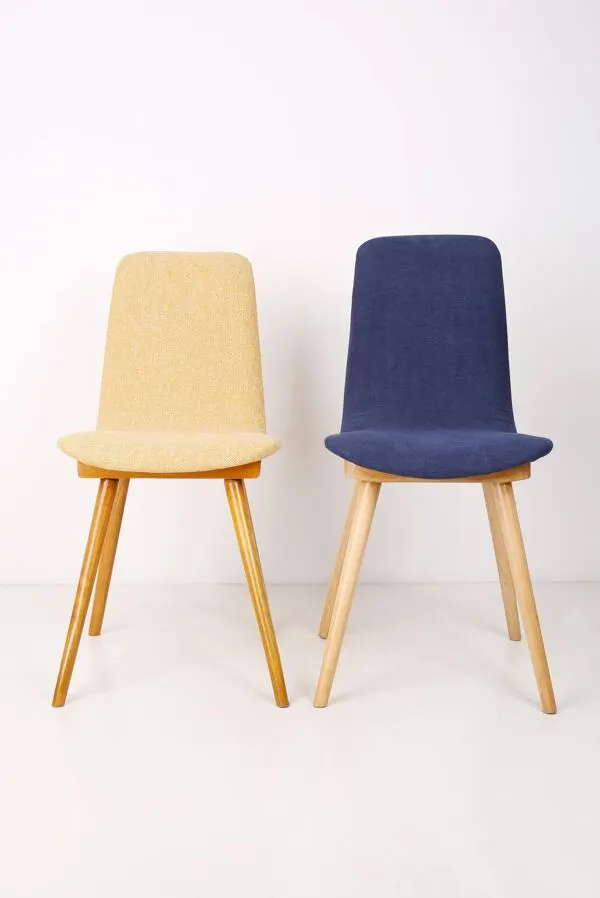 Illustration numéro 3 du produit Chaise vintage bleu marine milieu du siècle, fabriqué par Fameg Factory en Pologne, années 1960