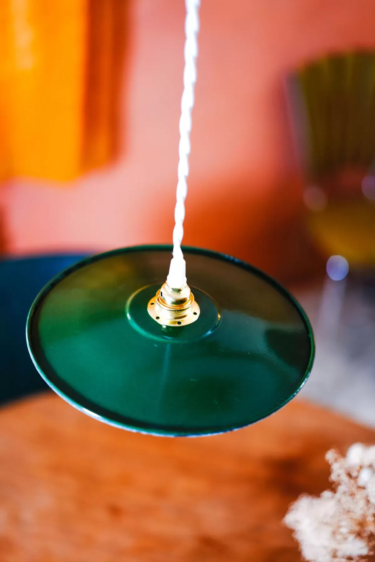 Illustration numéro 3 du produit Suspension verte en tôle émaillée