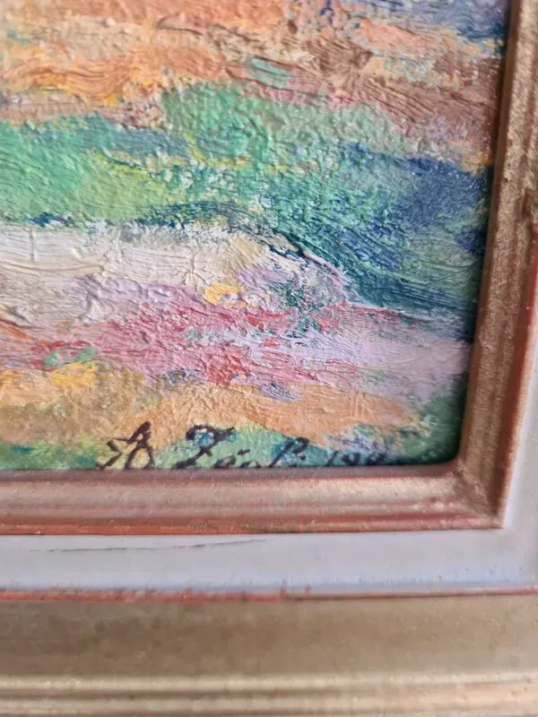 Illustration numéro 3 du produit Les arbres sur la berge - huile sur panneau post-impressionniste