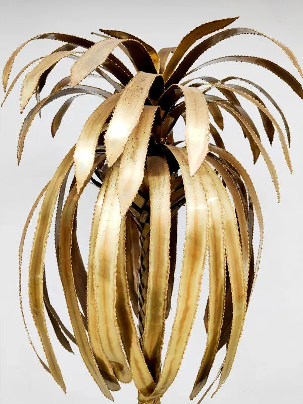 Illustration numéro 3 du produit Lampadaire palmier vintage en laiton Maison Jansen
