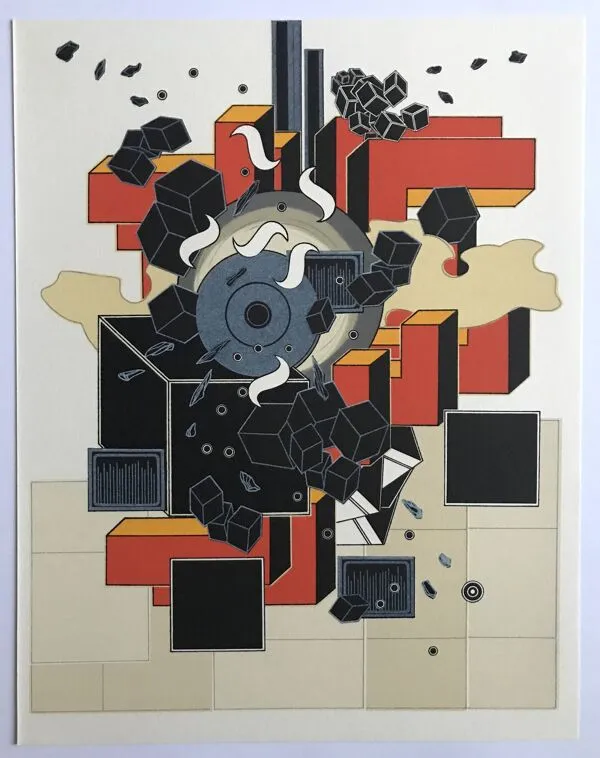 Illustration numéro 3 du produit Lot de 4 lithographies originales d'Alain Le Yaouanck 1978. Les 4 élements