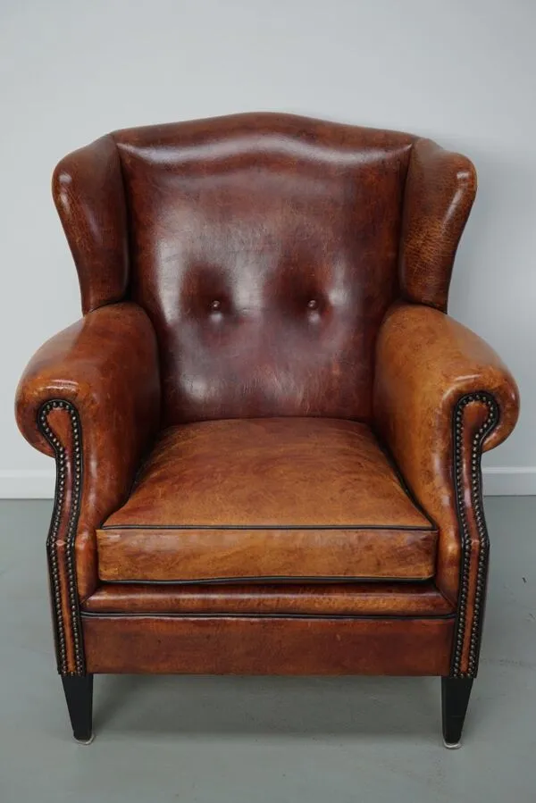 Illustration numéro 3 du produit Fauteuil club néerlandais vintage en cuir cognac, années 1970