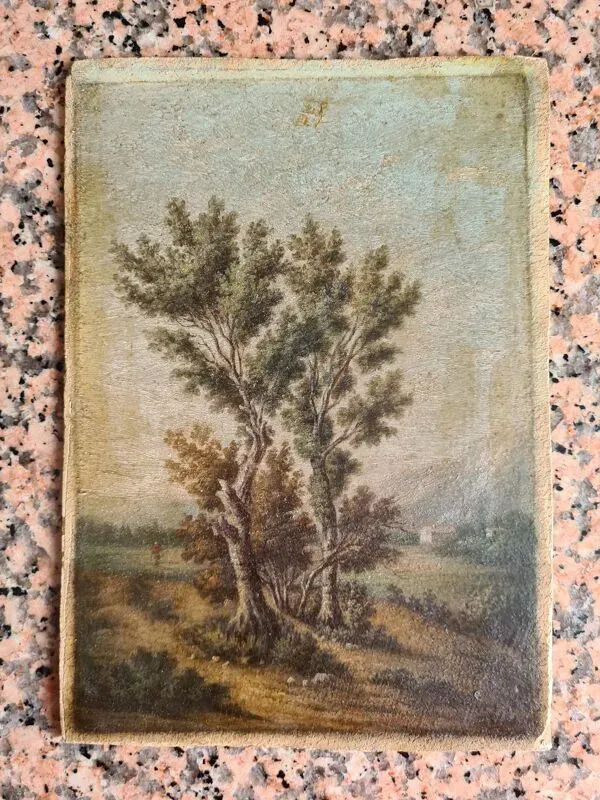 Illustration numéro 3 du produit Paysage aux grands arbres - Huile - Barbizon