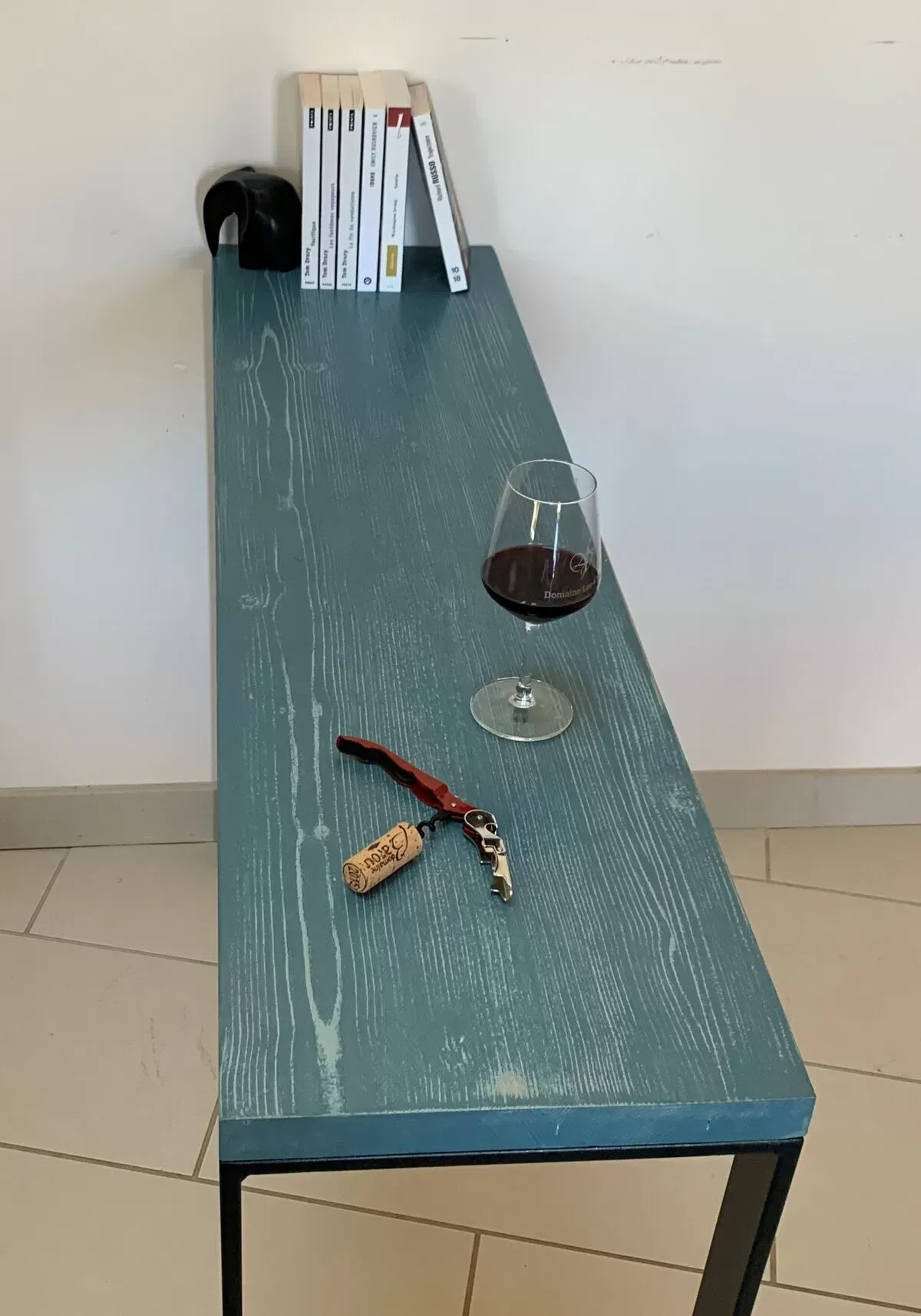 Illustration numéro 3 du produit Console plateau bois piètement acier